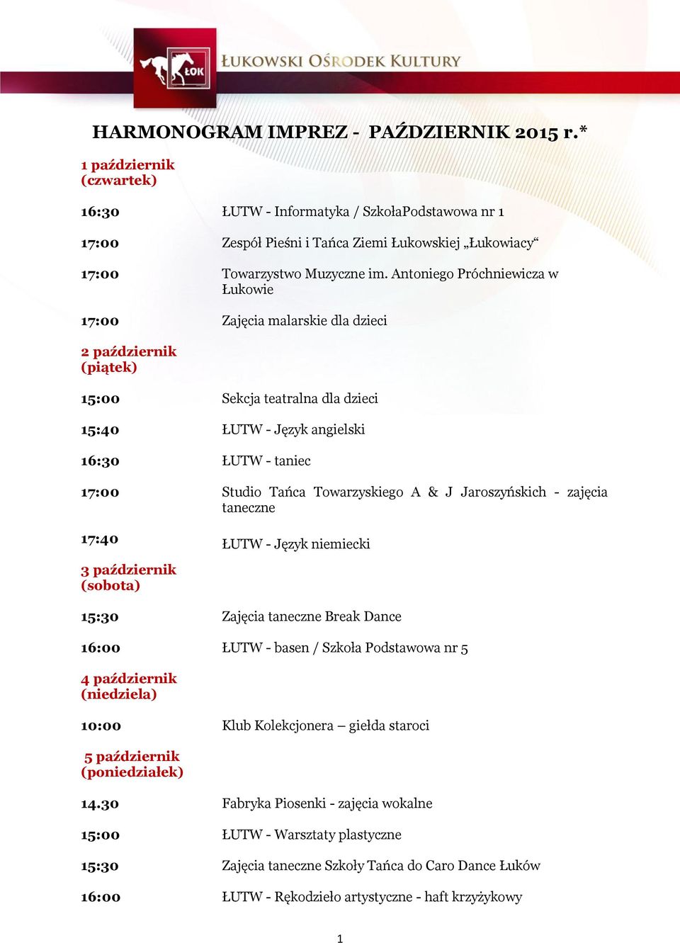 10:00 Klub Kolekcjonera giełda staroci 5 październik 14.