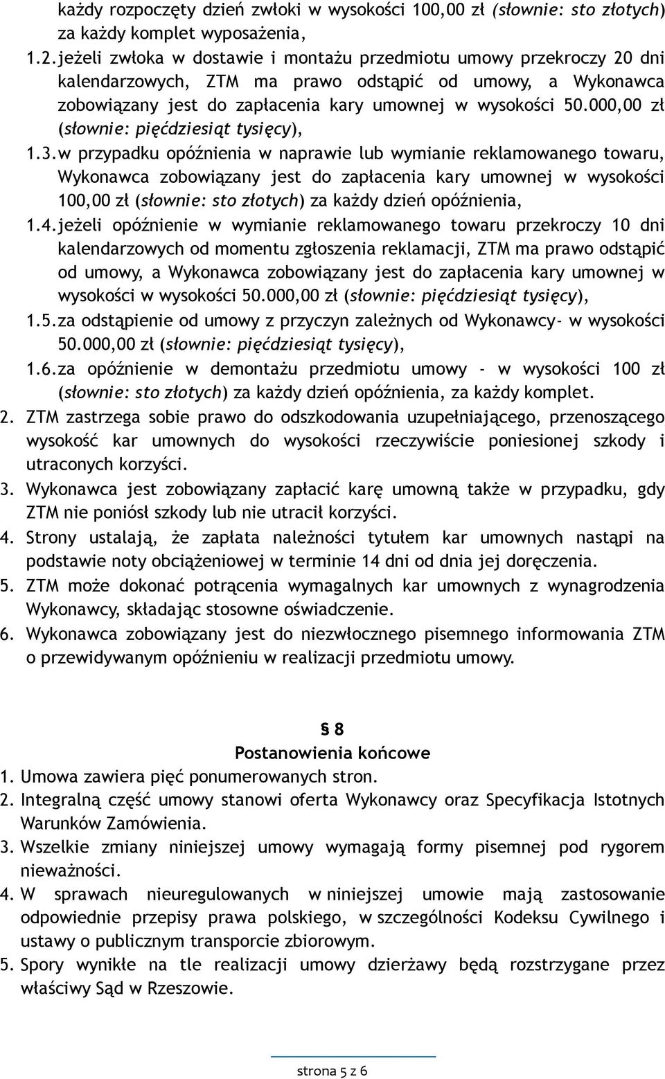 000,00 zł (słownie: pięćdziesiąt tysięcy), 1.3.