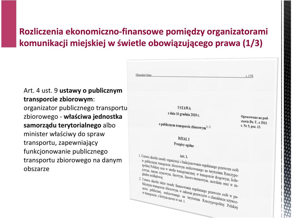 9 ustawy o publicznym transporcie zbiorowym: organizator publicznego transportu zbiorowego -