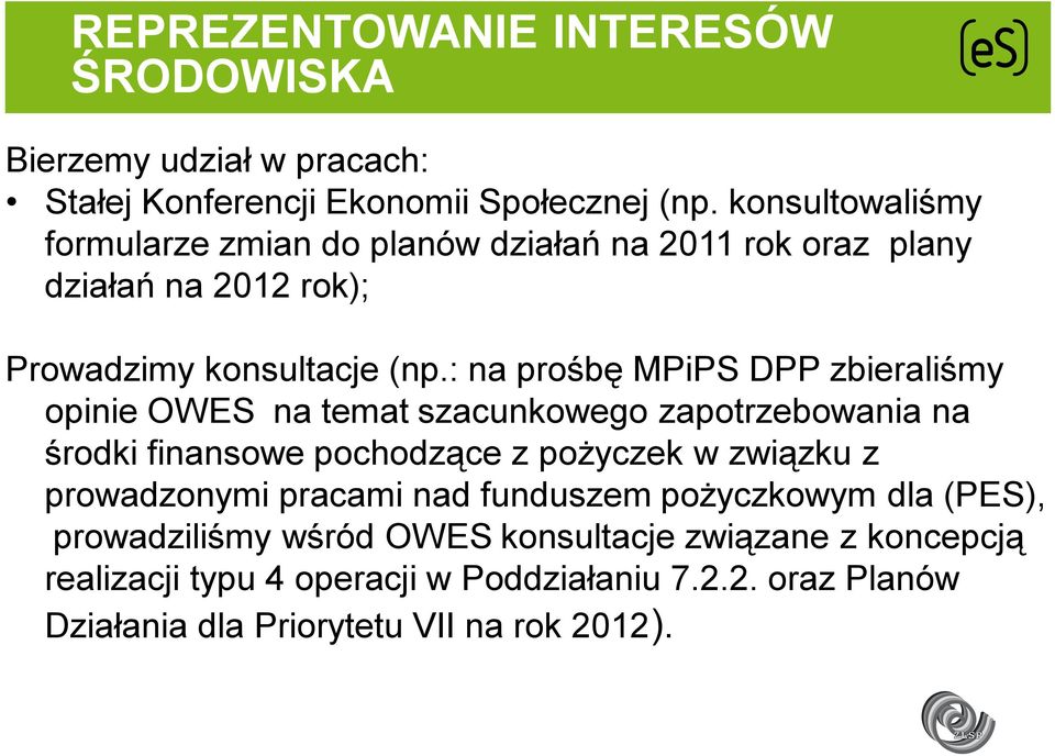 : na prośbę MPiPS DPP zbieraliśmy opinie OWES na temat szacunkowego zapotrzebowania na środki finansowe pochodzące z pożyczek w związku z