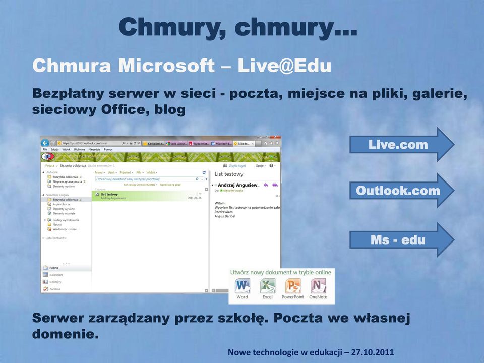 sieciowy Office, blog Live.com Outlook.