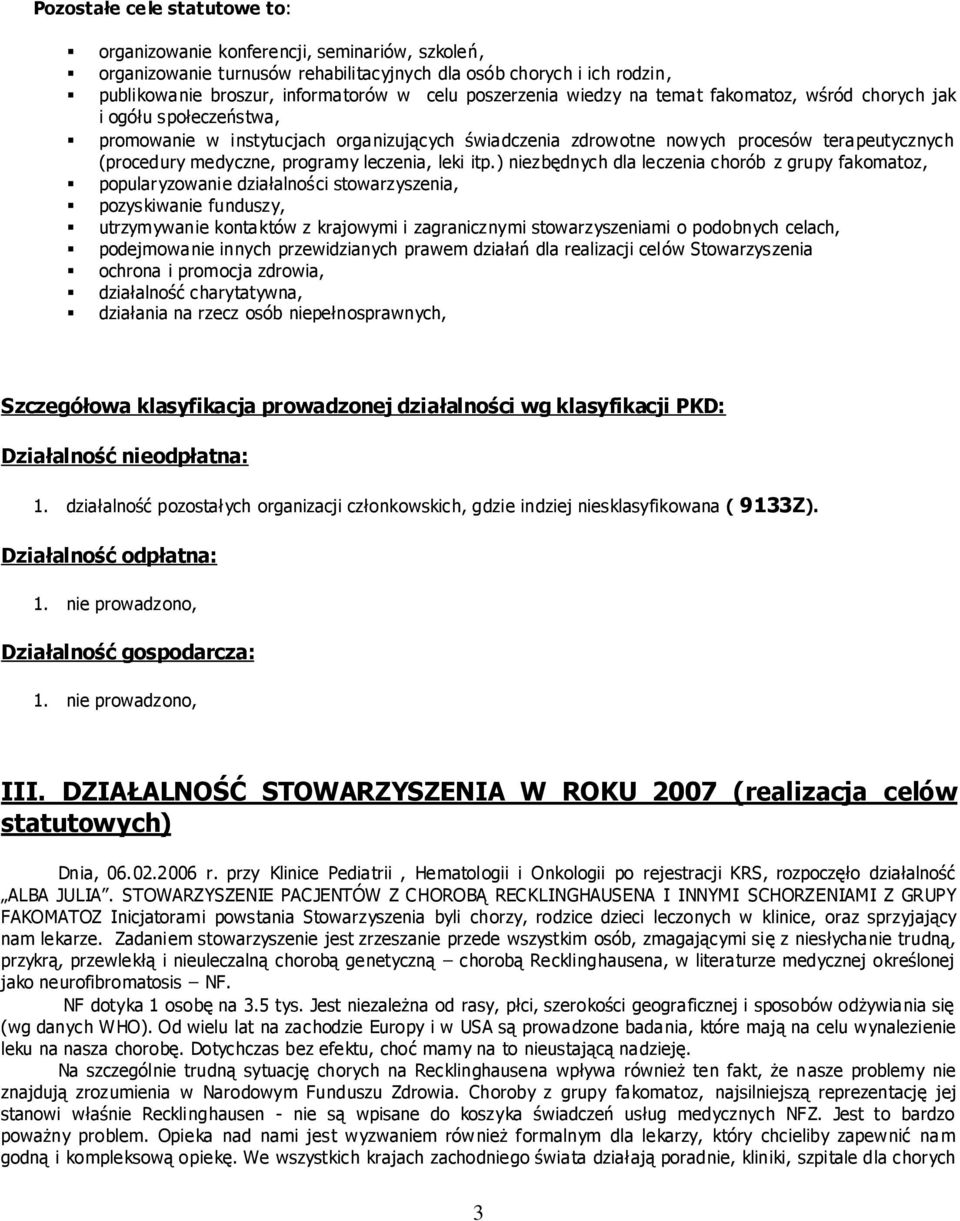 programy leczenia, leki itp.