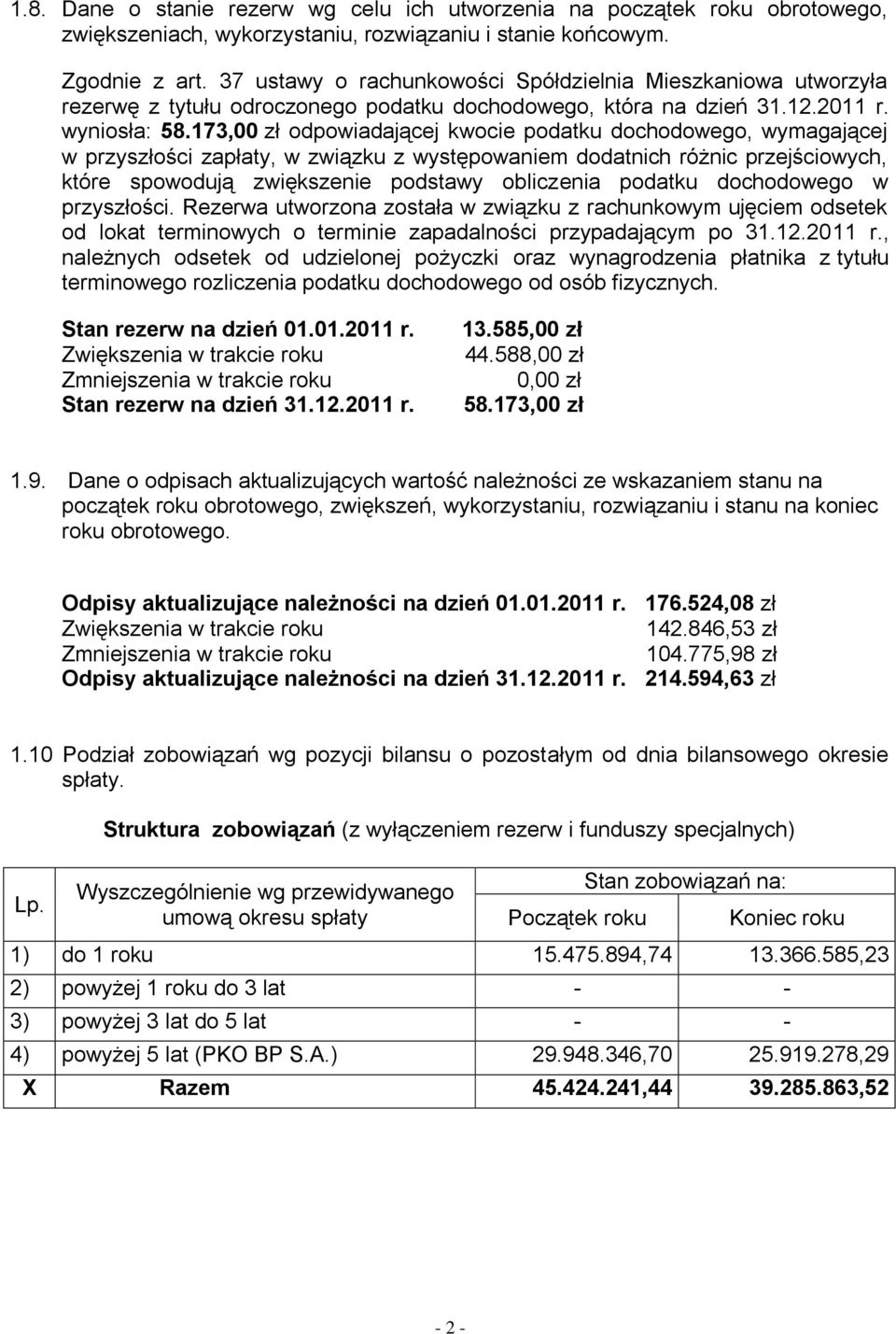 173,00 zł odpowiadającej kwocie podatku dochodowego, wymagającej w przyszłości zapłaty, w związku z występowaniem dodatnich różnic przejściowych, które spowodują zwiększenie podstawy obliczenia