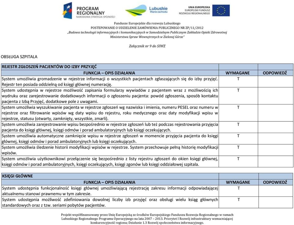 System udostępnia w rejestrze możliwość zapisania formularzy wywiadów z pacjentem wraz z możliwością ich wydruku oraz zarejestrowanie dodatkowych informacji o zgłoszeniu pacjenta: powód zgłoszenia,