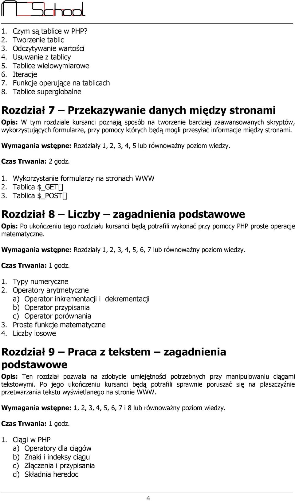 pomocy których będą mogli przesyłać informacje między stronami. Wymagania wstępne: Rozdziały 1, 2, 3, 4, 5 lub równoważny poziom wiedzy. Czas Trwania: 1. Wykorzystanie formularzy na stronach WWW 2.