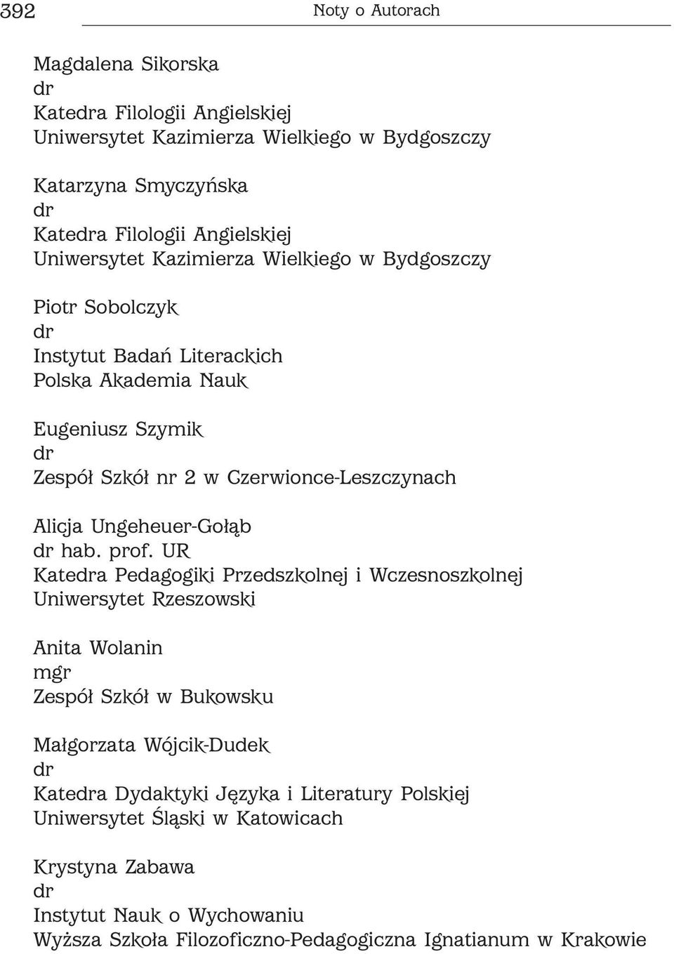 Czerwionce-Leszczynach Alicja Ungeheuer-Gołąb hab. prof.