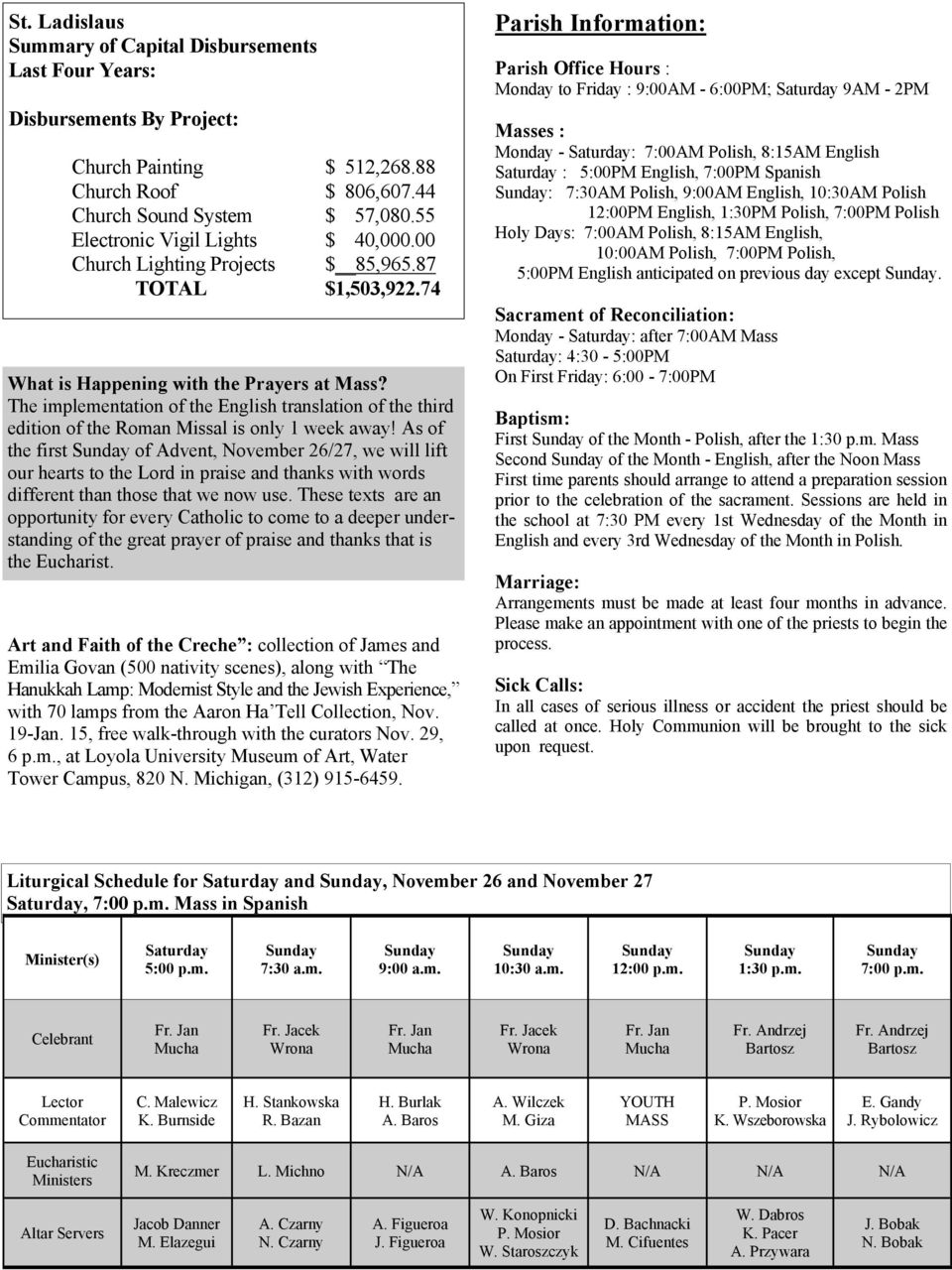 The implementation of the English translation of the third edition of the Roman Missal is only 1 week away!