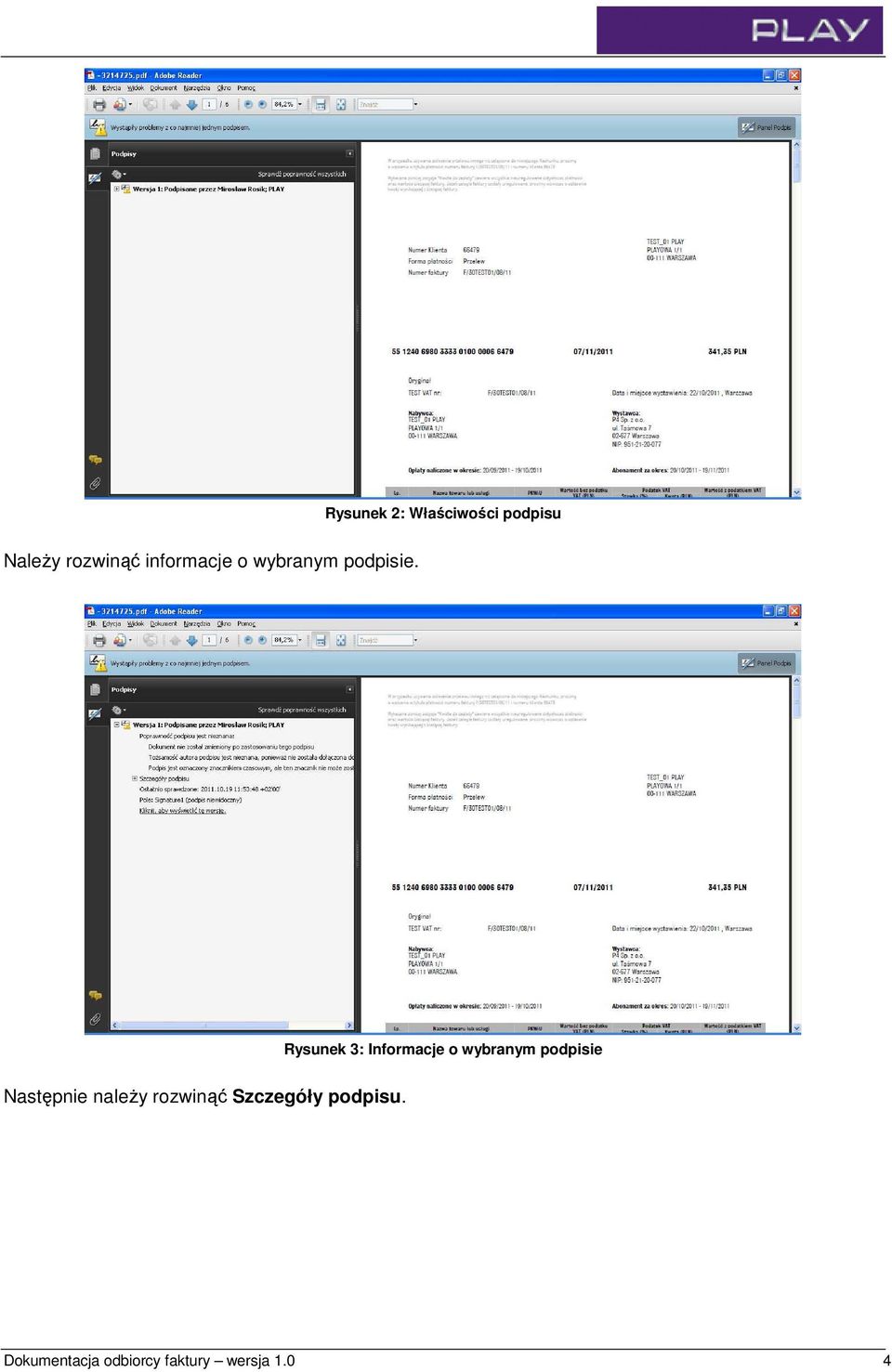 Rysunek 3: Informacje o wybranym podpisie Następnie