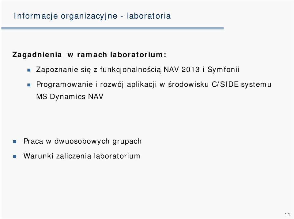 Symfonii Programowanie i rozwój aplikacji w środowisku C/SIDE