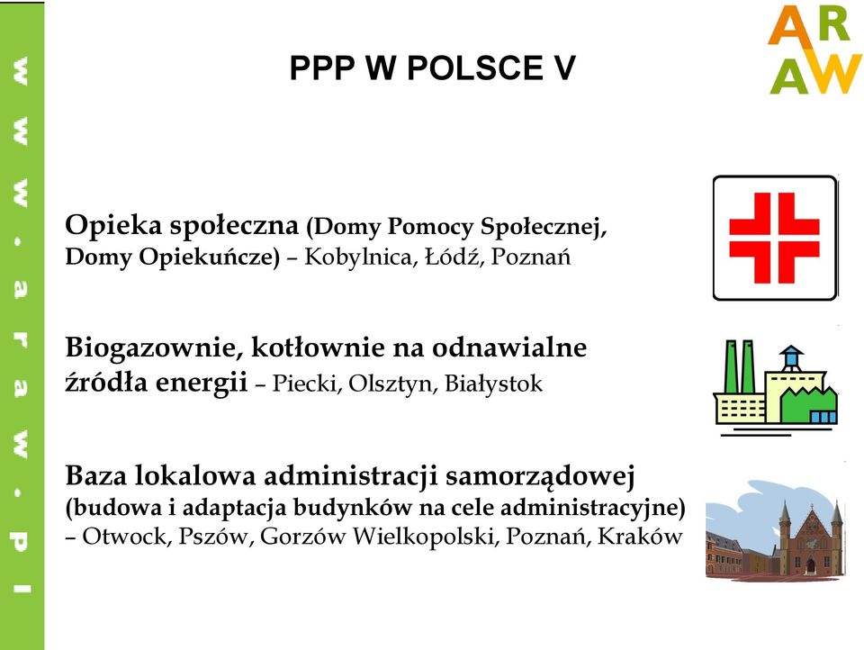 Piecki, Olsztyn, Białystok Baza lokalowa administracji samorządowej (budowa i