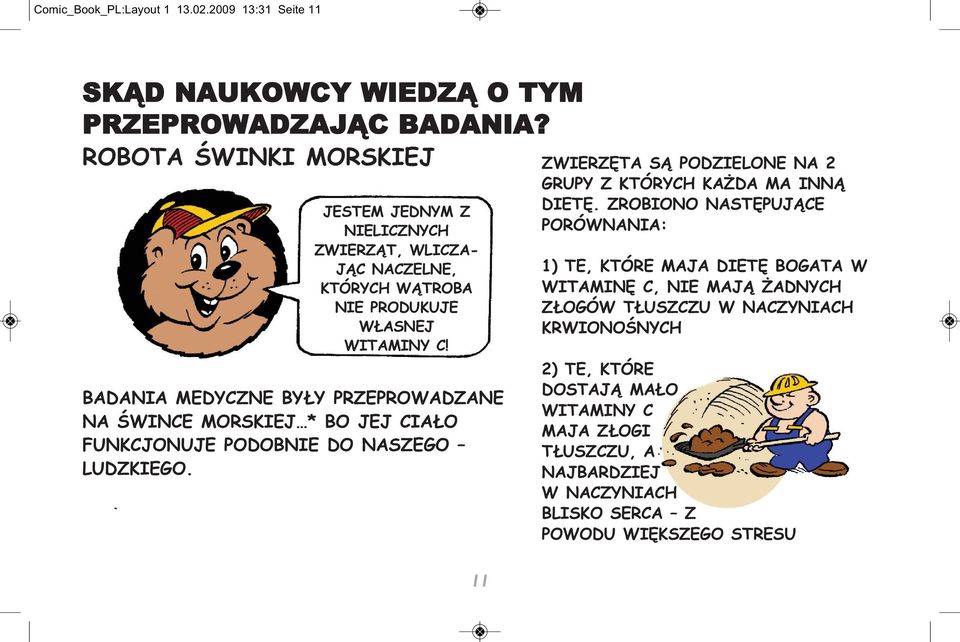 BADANIA MEDYCZNE BYŁY PRZEPROWADZANE NA ŚWINCE MORSKIEJ * BO JEJ CIAŁO FUNKCJONUJE PODOBNIE DO NASZEGO LUDZKIEGO.