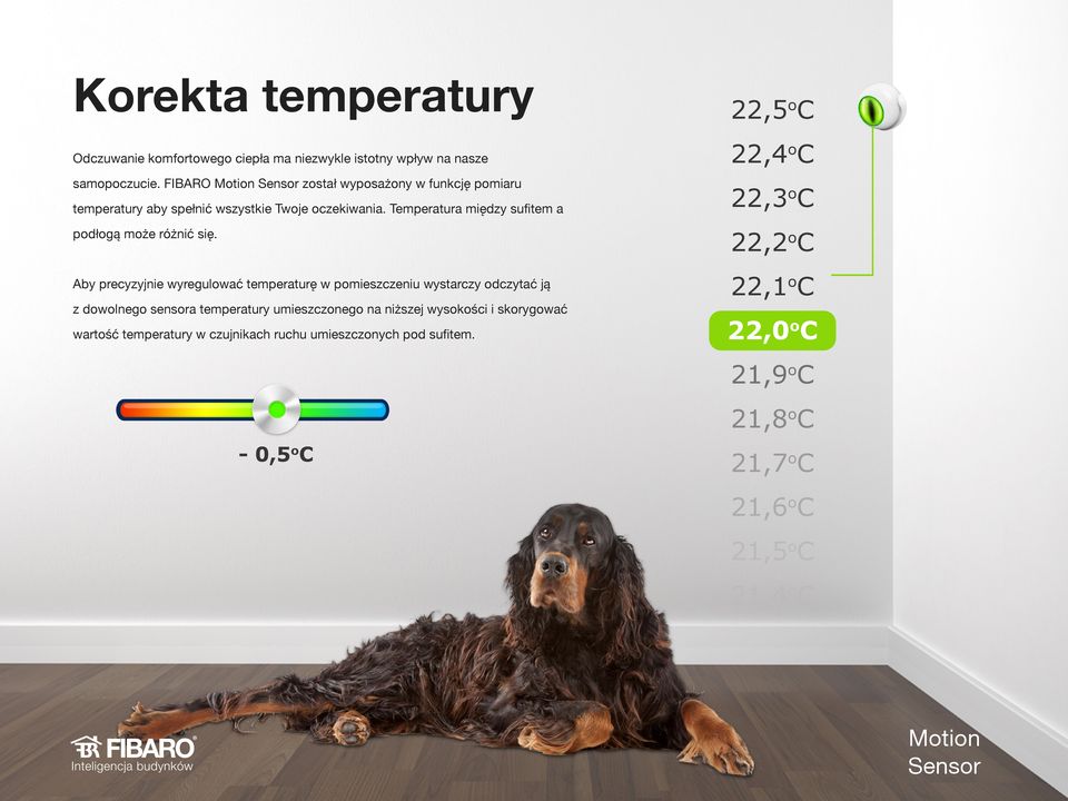 Temperatura między sufitem a podłogą może różnić się.