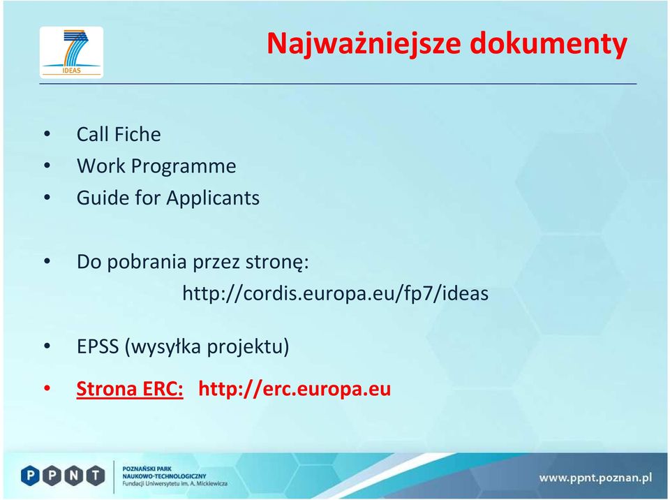 przez stronę: http://cordis.europa.