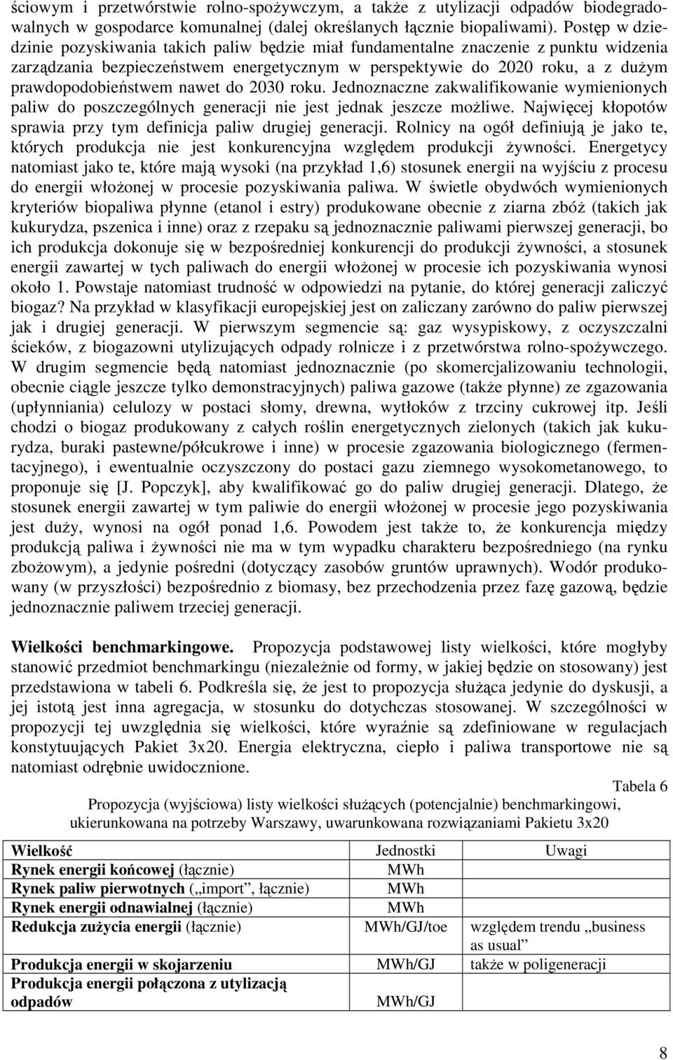 prawdopodobieństwem nawet do 2030 roku. Jednoznaczne zakwalifikowanie wymienionych paliw do poszczególnych generacji nie jest jednak jeszcze możliwe.
