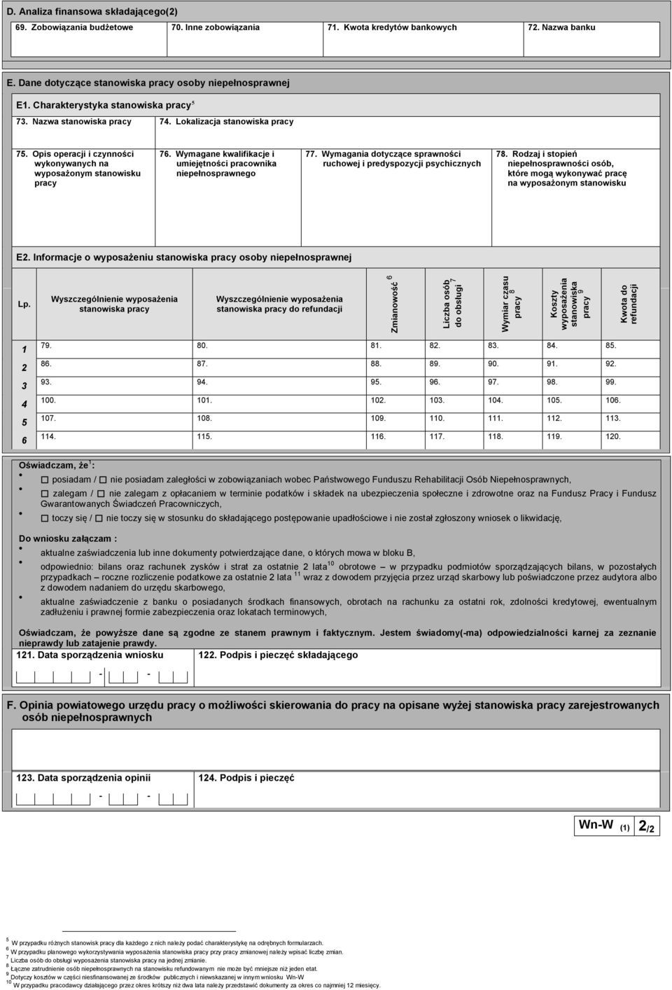 Wymagane kwalifikacje i umiejętności pracownika niepełnosprawnego 77. Wymagania dotyczące sprawności ruchowej i predyspozycji psychicznych 78.