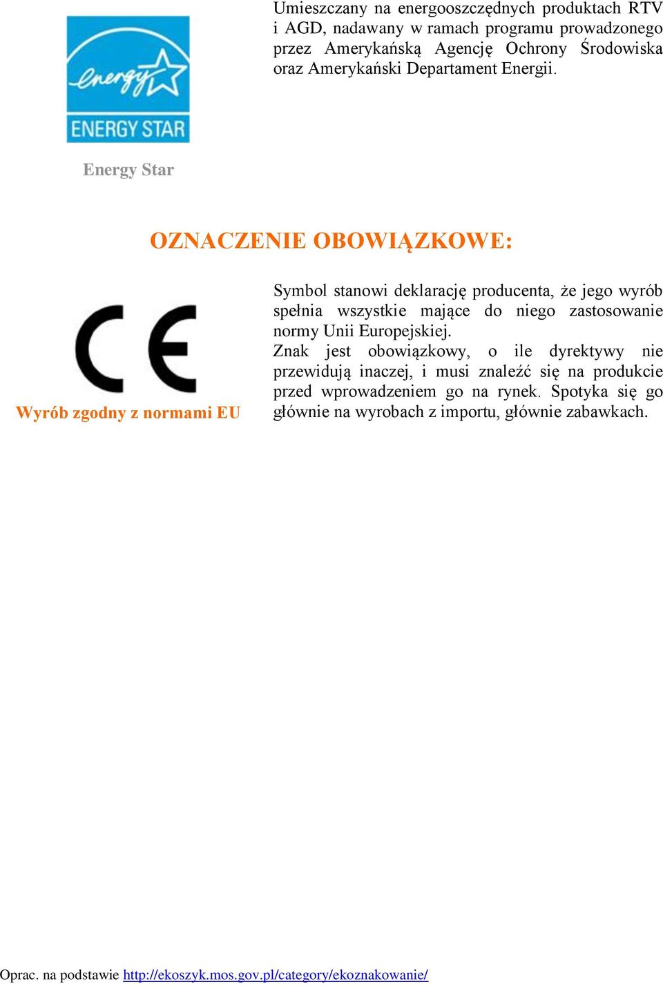 Energy Star OZNACZENIE OBOWIĄZKOWE: Wyrób zgodny z normami EU Symbol stanowi deklarację producenta, że jego wyrób spełnia wszystkie mające do niego