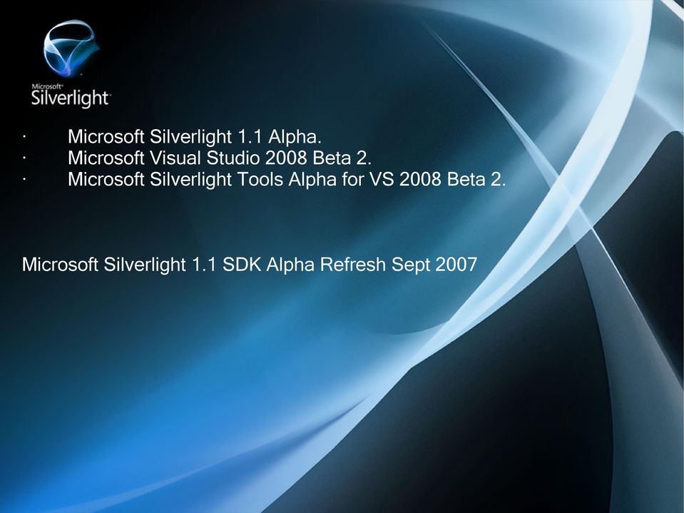 Microsoft Silverlight Tools Alpha for VS