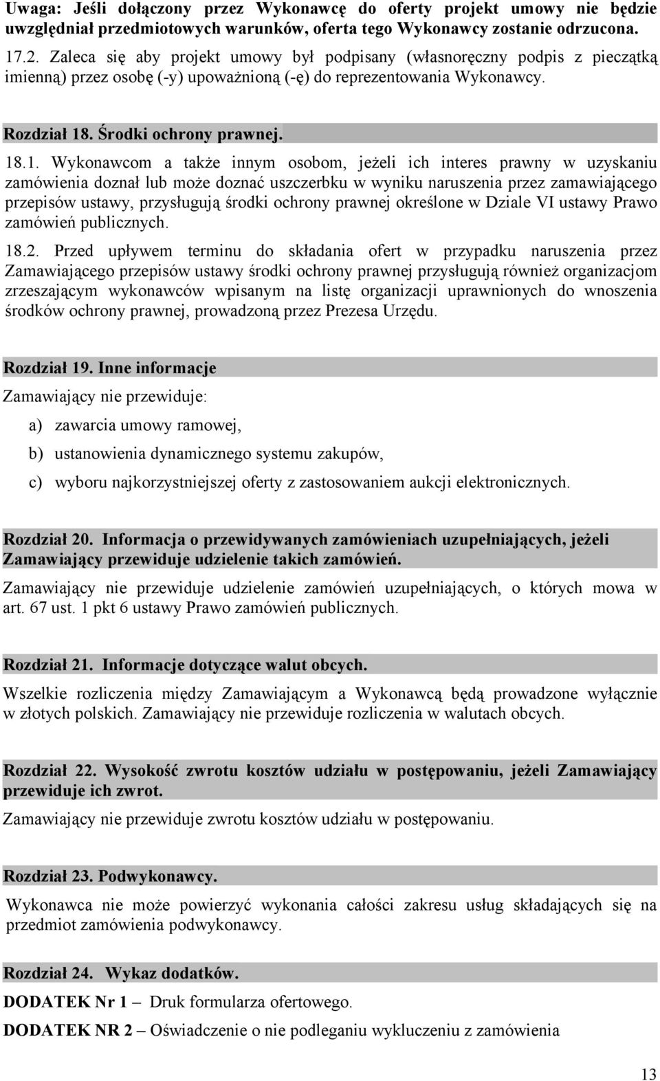. Środki ochrony prawnej. 18