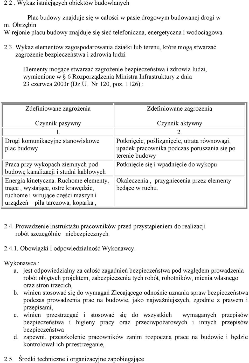 Wykaz elementów zagospodarowania działki lub terenu, które mogą stwarzać zagrożenie bezpieczeństwa i zdrowia ludzi Elementy mogące stwarzać zagrożenie bezpieczeństwa i zdrowia ludzi, wymienione w 6