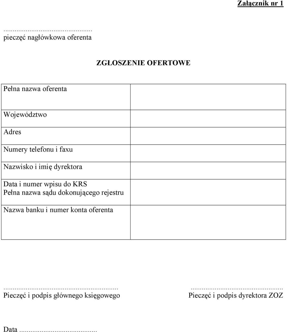 Adres Numery telefonu i faxu Nazwisko i imię dyrektora Data i numer wpisu do KRS