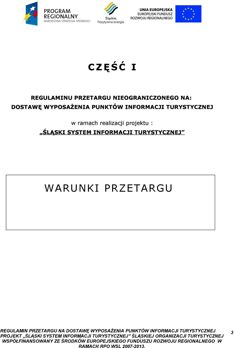 TURYSTYCZNEJ w ramach realizacji projektu :