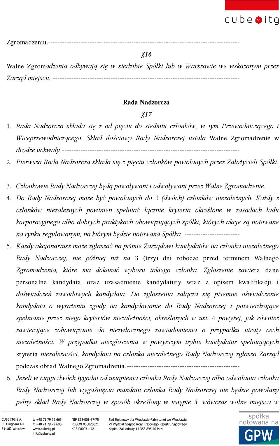 --------------------------------------------------------------------------------- Rada Nadzorcza 17 1.