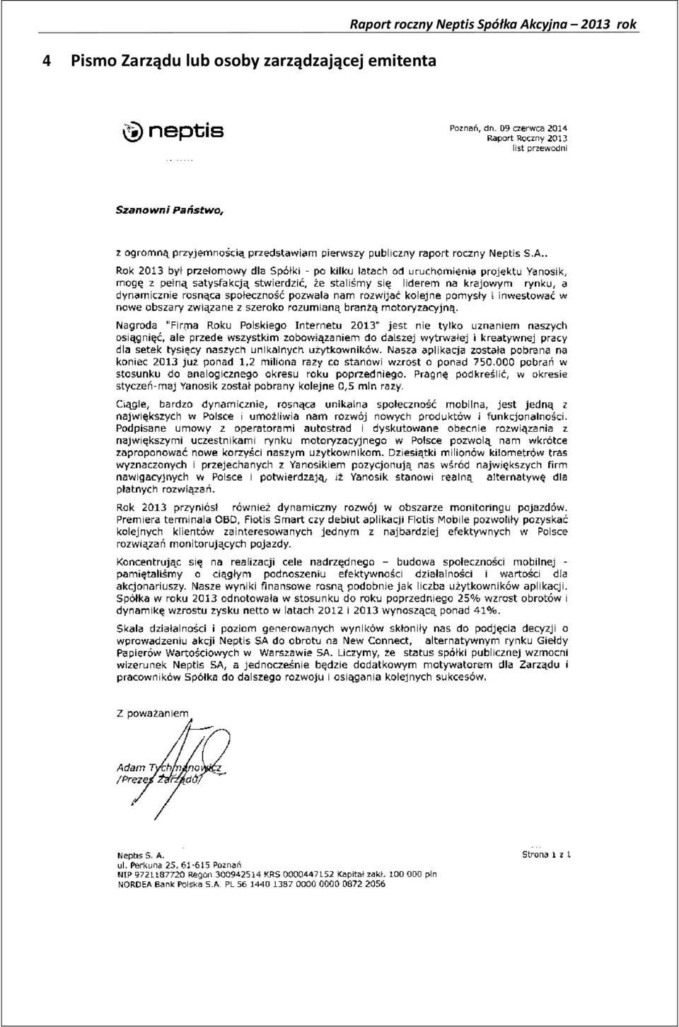 emitenta Raport roczny