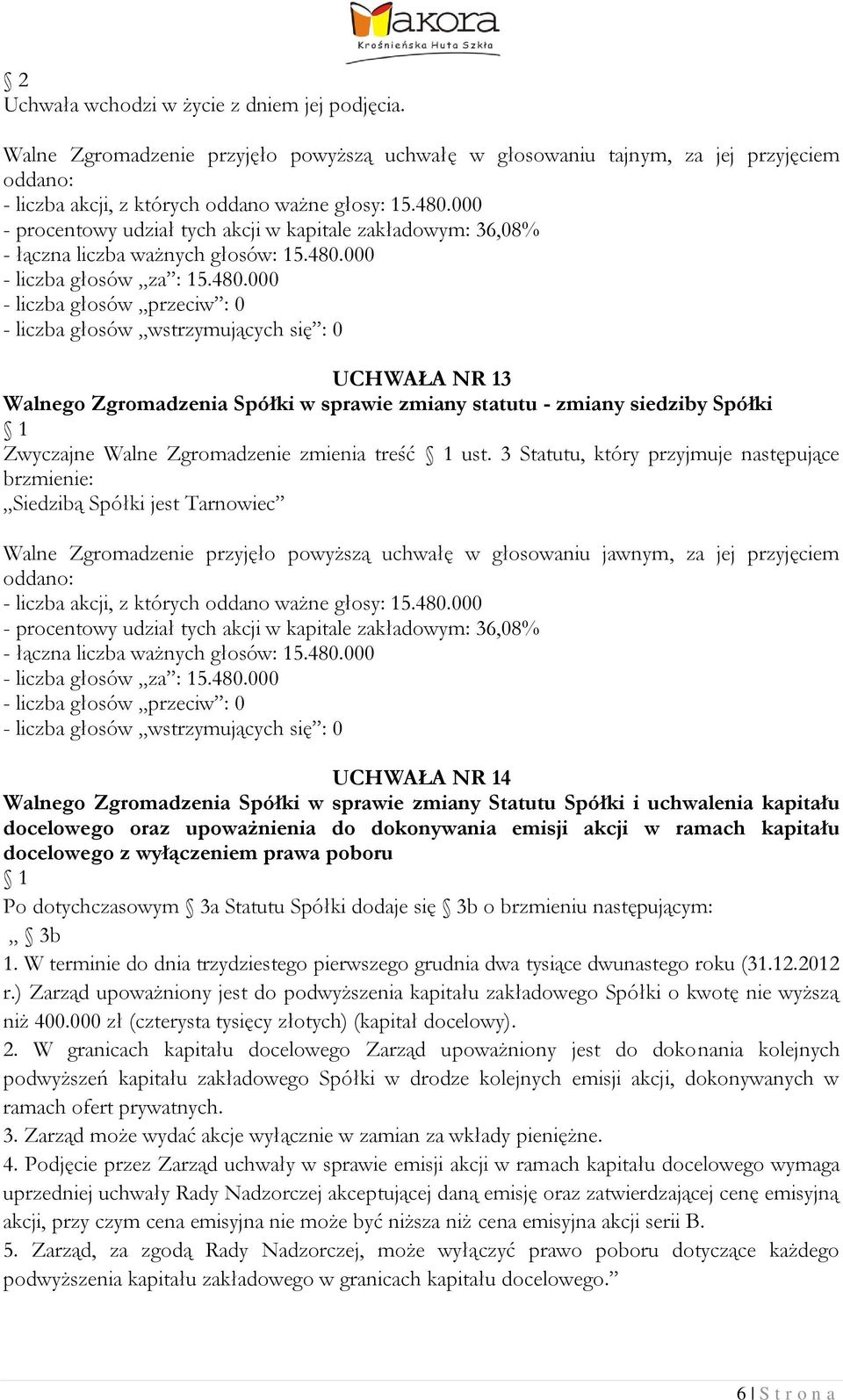 upoważnienia do dokonywania emisji akcji w ramach kapitału docelowego z wyłączeniem prawa poboru Po dotychczasowym 3a Statutu Spółki dodaje się 3b o brzmieniu następującym: 3b 1.