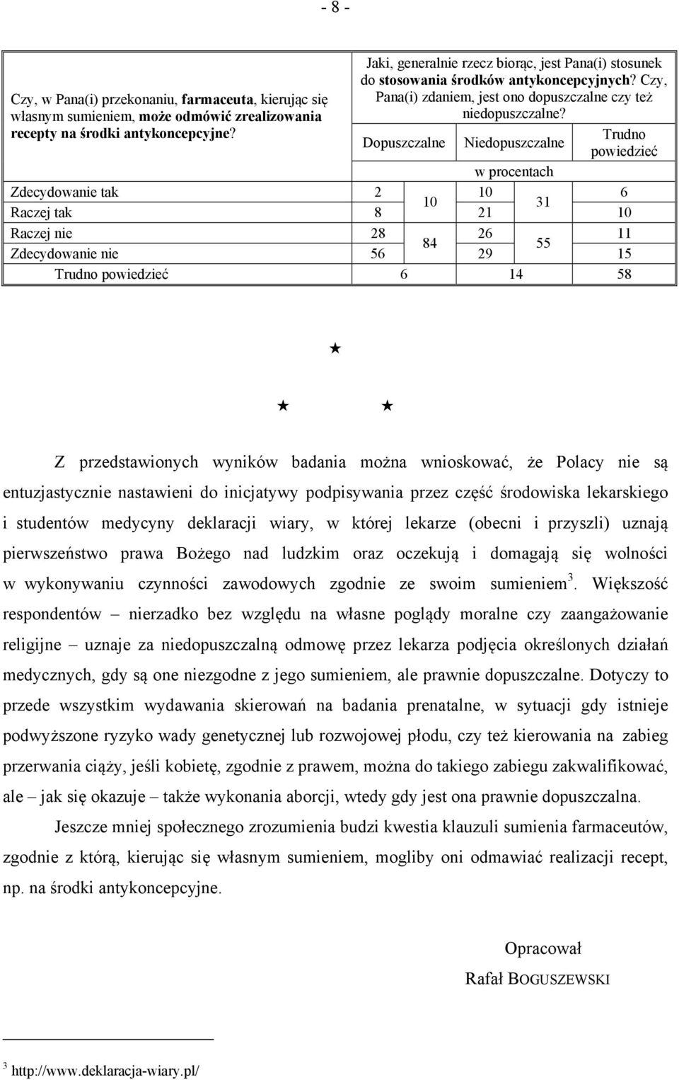 Zdecydowanie tak 2 10 6 10 31 Raczej tak 8 21 10 Raczej nie 28 26 11 84 55 Zdecydowanie nie 56 29 15 6 14 58 Z przedstawionych wyników badania można wnioskować, że Polacy nie są entuzjastycznie