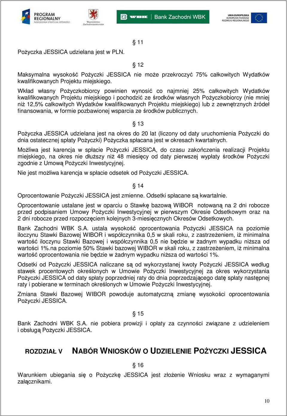 Wydatków kwalifikowanych Projektu miejskiego) lub z zewnętrznych źródeł finansowania, w formie pozbawionej wsparcia ze środków publicznych.