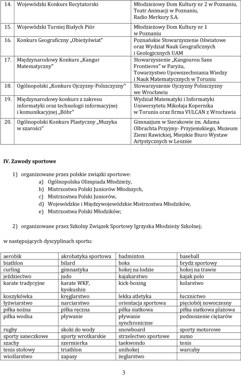 Międzynarodowy Konkurs Kangur Stowarzyszenie Kangourou Sans Matematyczny Frontieres w Paryżu, Towarzystwo Upowszechniania Wiedzy i Nauk Matematycznych w Toruniu 18.