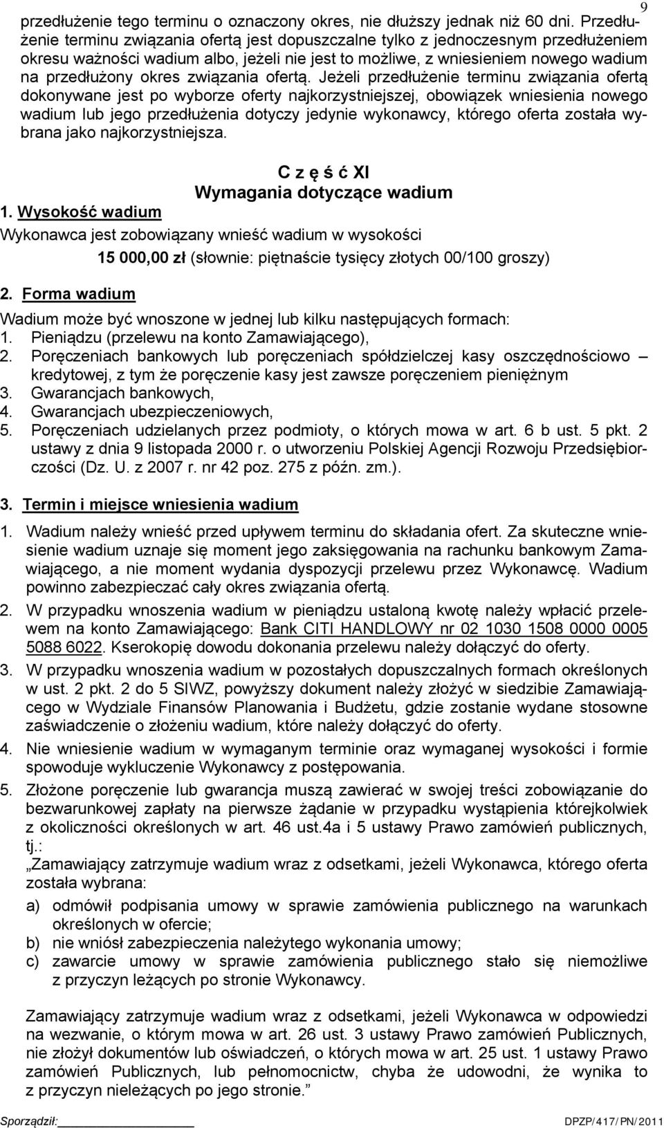 związania ofertą.