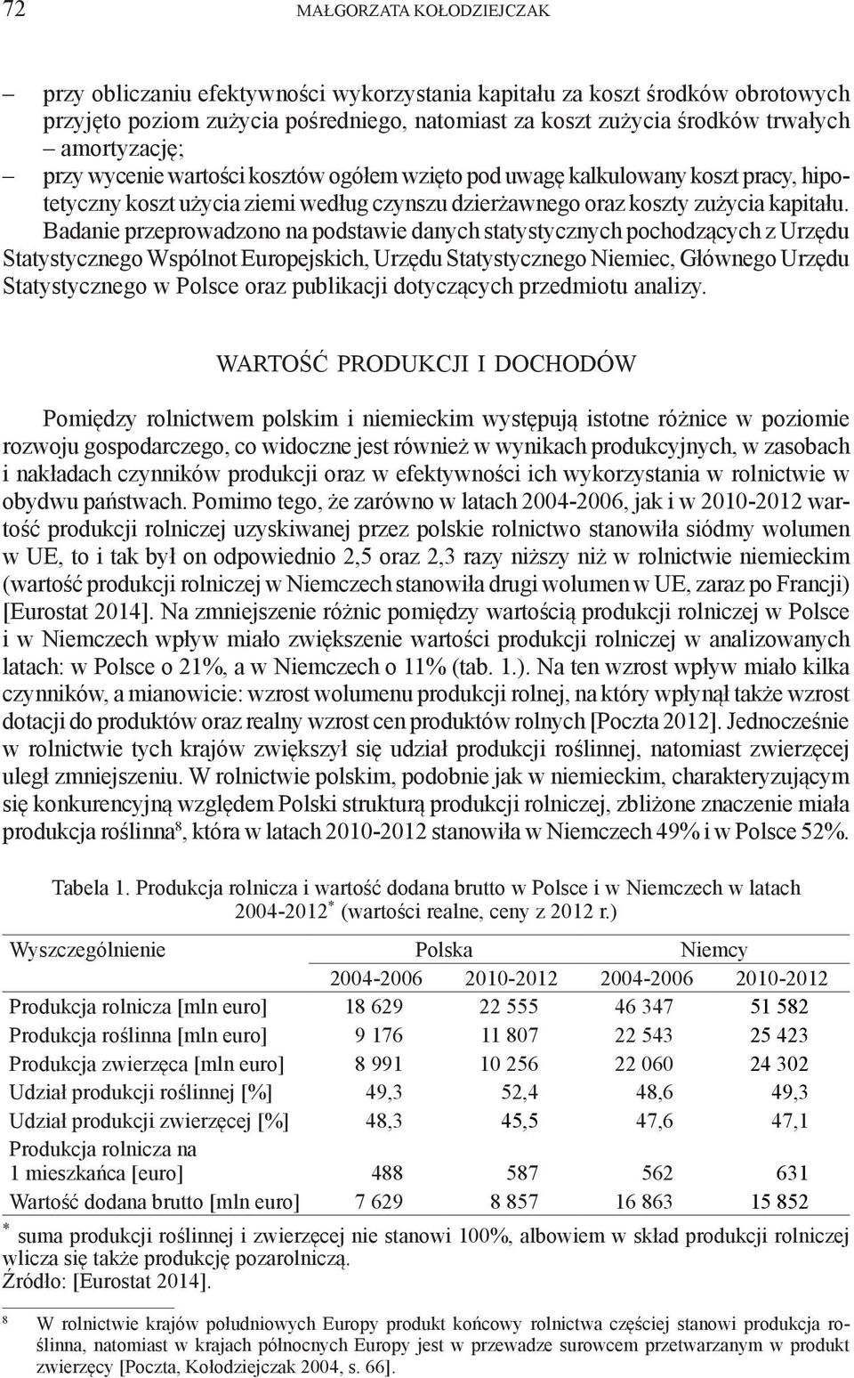 Badanie przeprowadzono na podstawie danych statystycznych pochodzących z Urzędu Statystycznego Wspólnot Europejskich, Urzędu Statystycznego Niemiec, Głównego Urzędu Statystycznego w Polsce oraz