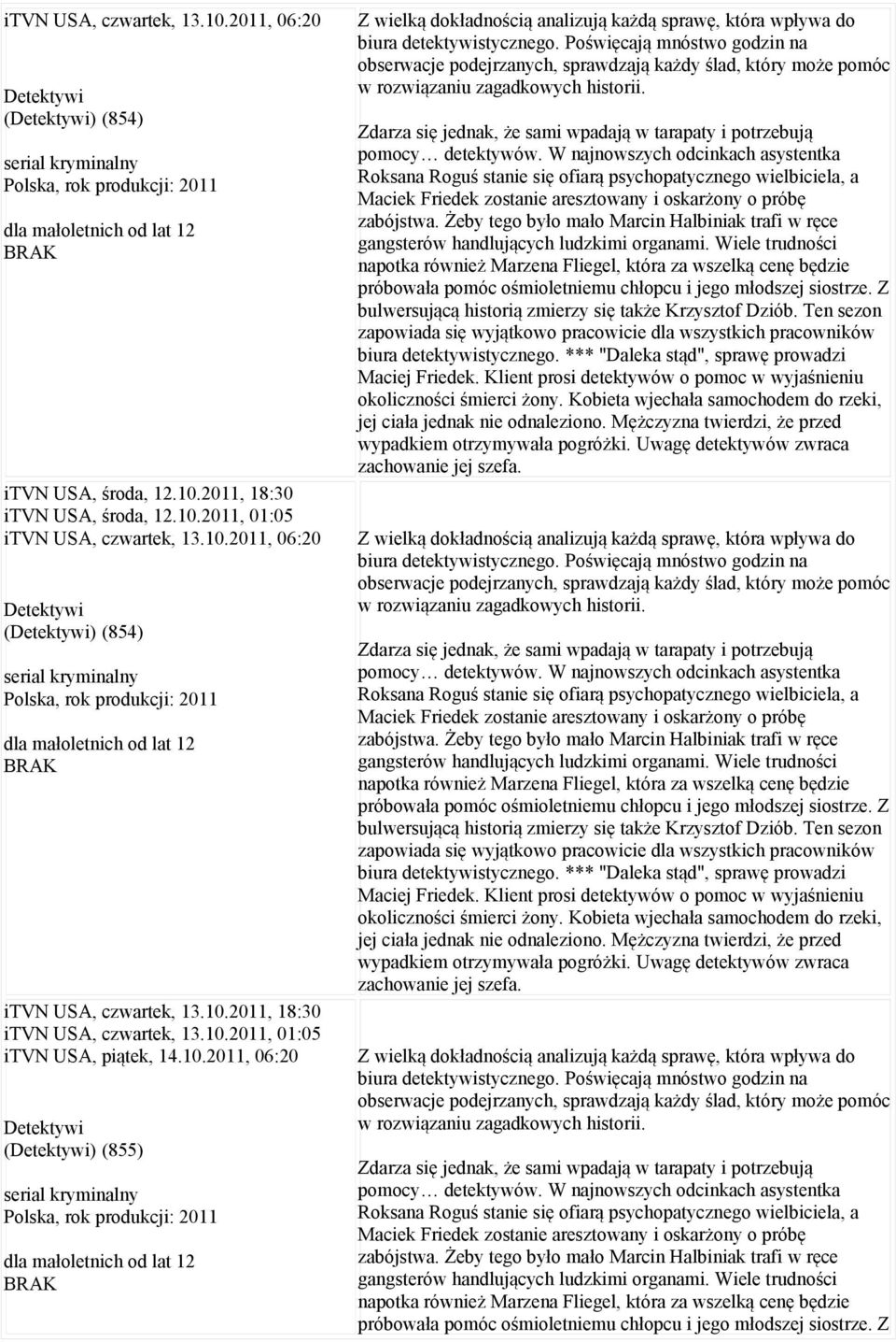 Poświęcają mnóstwo godzin na obserwacje podejrzanych, sprawdzają każdy ślad, który może pomóc w rozwiązaniu zagadkowych historii.