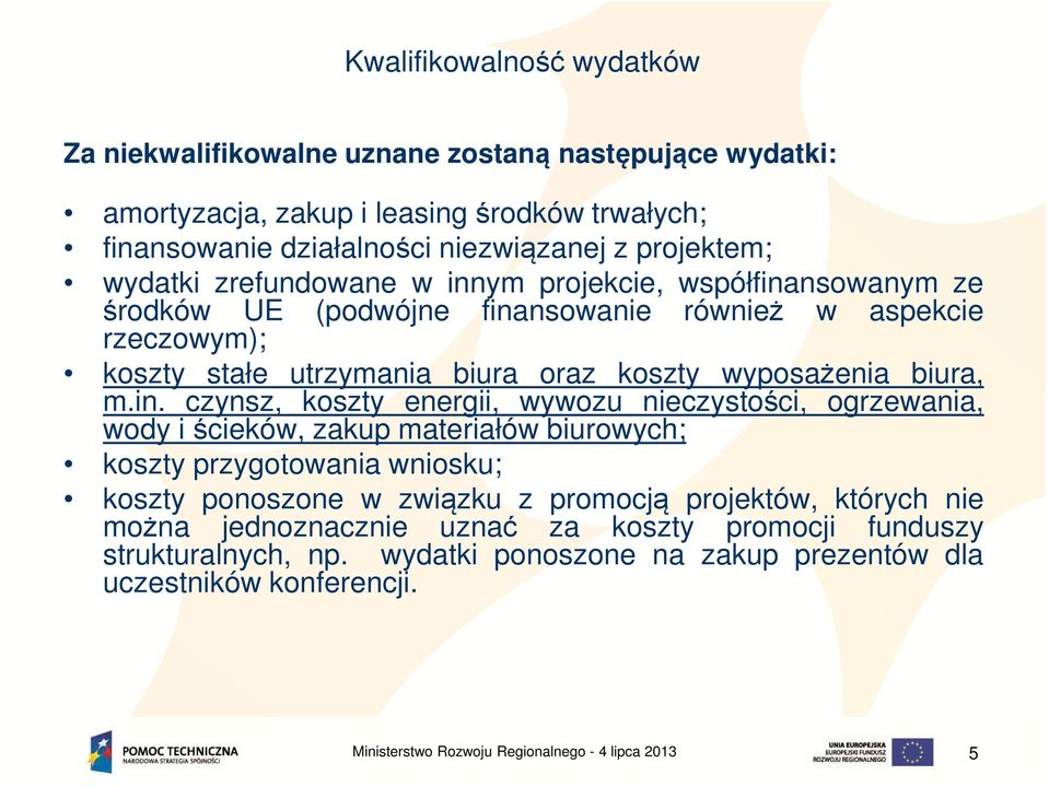 koszty wyposażenia biura, m.in.