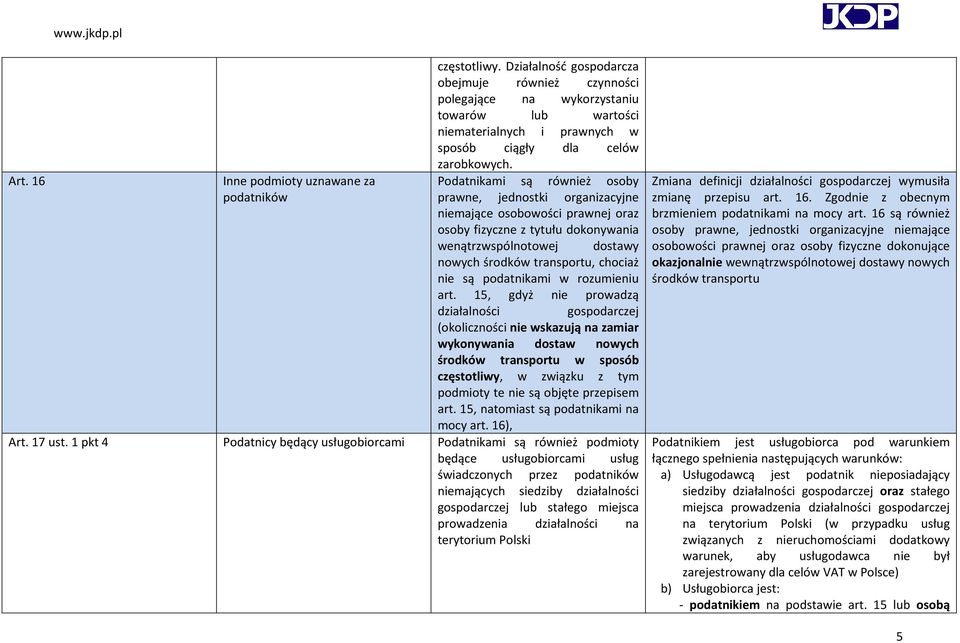 Podatnikami są również osoby prawne, jednostki organizacyjne niemające osobowości prawnej oraz osoby fizyczne z tytułu dokonywania wenątrzwspólnotowej dostawy nowych środków transportu, chociaż nie