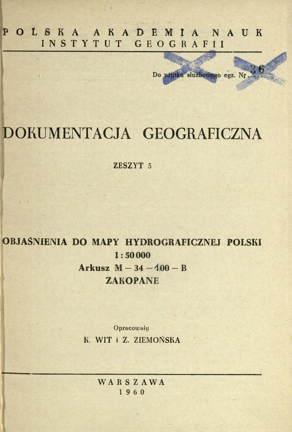MAPY HYDROGRAFICZNEJ POLSKI 1:50000 Arkusz M 34 A 00 B