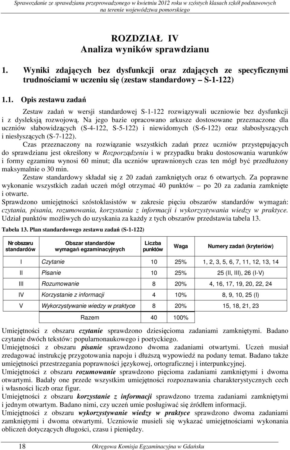 Czas przeznaczony na rozwiązanie wszystkich zadań przez uczniów przystępujących do sprawdzianu jest określony w Rozporządzeniu i w przypadku braku dostosowania warunków i formy egzaminu wynosi 60