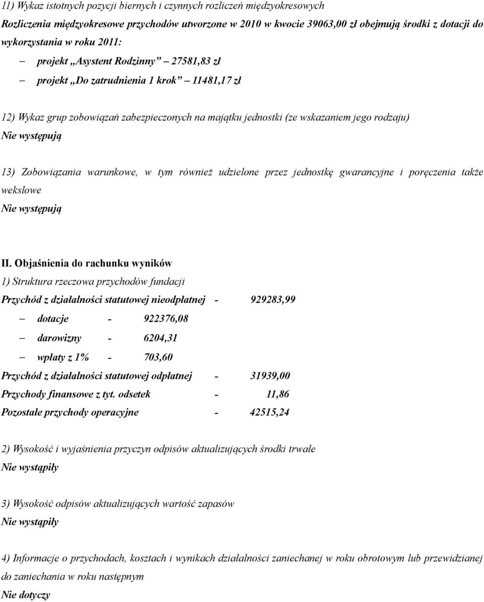 Zobowiązania warunkowe, w tym również udzielone przez jednostkę gwarancyjne i poręczenia także wekslowe II.