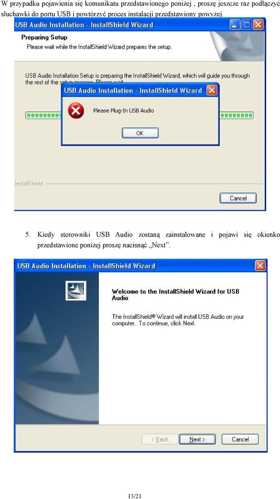 instalacji przedstawiony powyżej. 5.