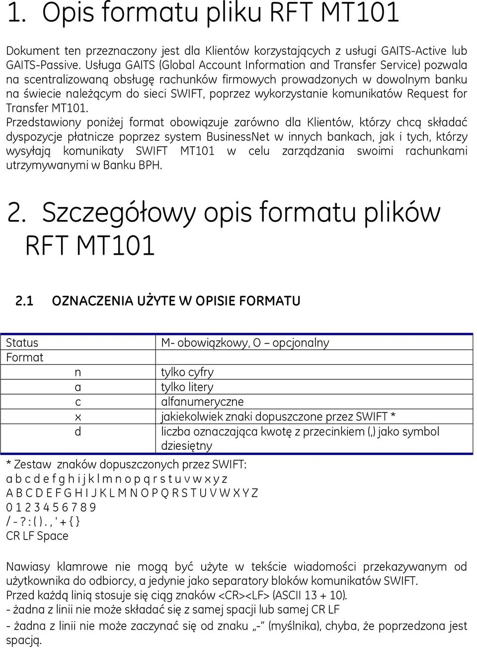 wykorzystanie komunikatów Request for Transfer MT101.