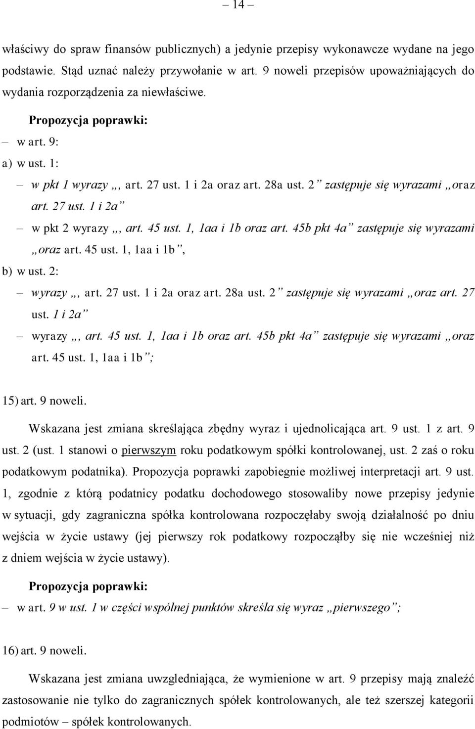 45 ust. 1, 1aa i 1b oraz art. 45b pkt 4a zastępuje się wyrazami oraz art. 45 ust. 1, 1aa i 1b, b) w ust. 2: wyrazy, art. 27 ust. 1 i 2a oraz art. 28a ust. 2 zastępuje się wyrazami oraz art. 27 ust. 1 i 2a wyrazy, art.