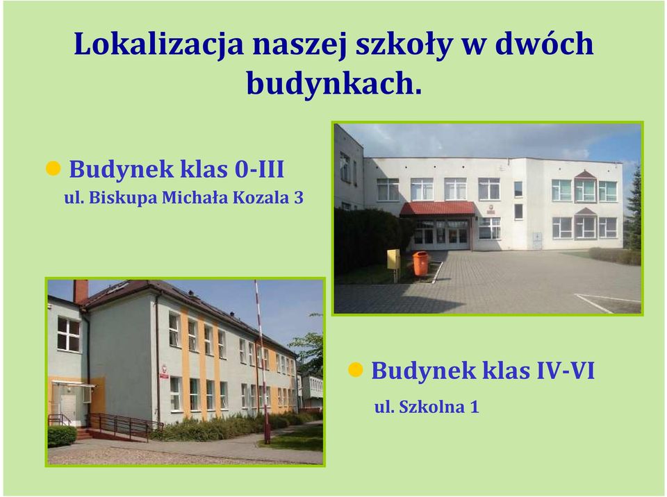 Budynek klas 0-III ul.