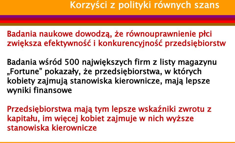 przedsiębiorstwa, w których kobiety zajmują stanowiska kierownicze, mają lepsze wyniki finansowe