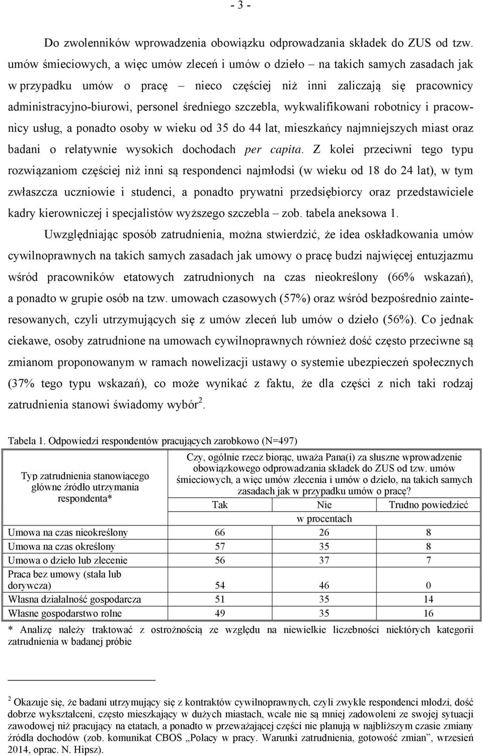 średniego szczebla, wykwalifikowani robotnicy i pracownicy usług, a ponadto osoby w wieku od 35 do 44 lat, mieszkańcy najmniejszych miast oraz badani o relatywnie wysokich dochodach per capita.