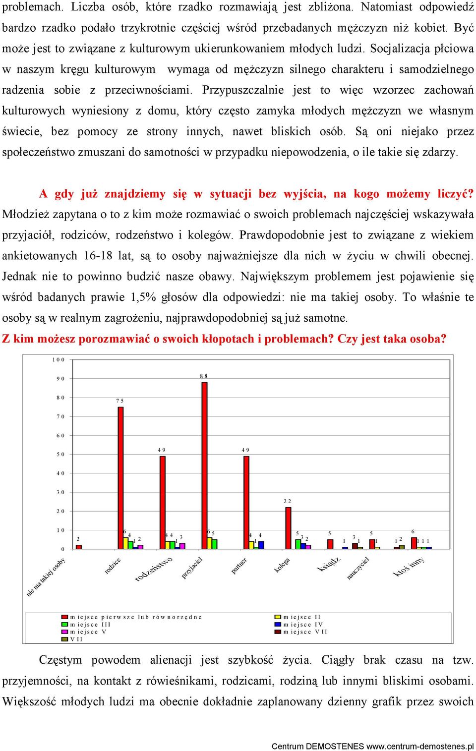 Socjalizacja płciowa w naszym kręgu kulturowym wymaga od męŝczyzn silnego charakteru i samodzielnego radzenia sobie z przeciwnościami.