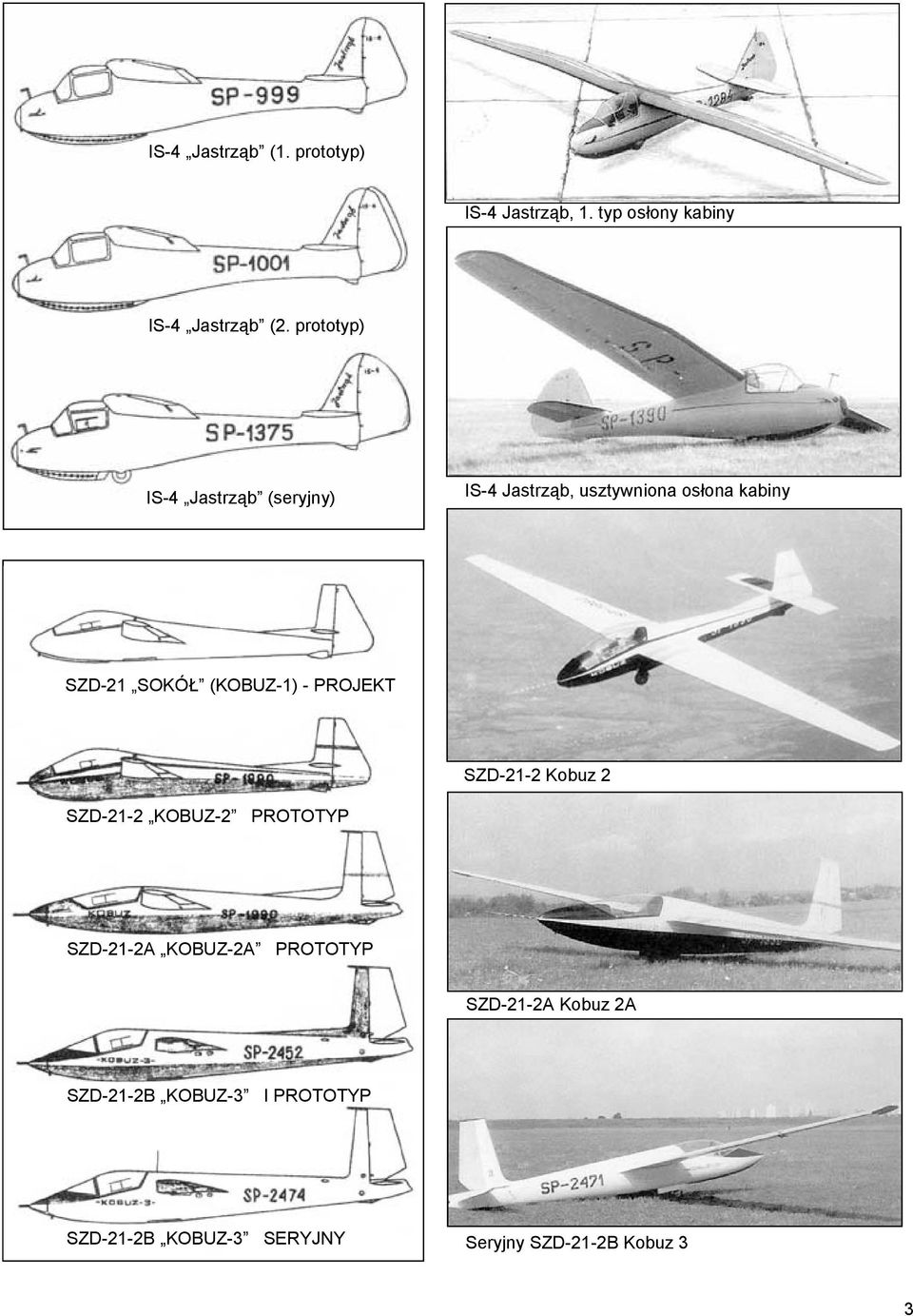 (KOBUZ-1) - PROJEKT SZD-21-2 Kobuz 2 SZD-21-2 KOBUZ-2 PROTOTYP SZD-21-2A KOBUZ-2A PROTOTYP