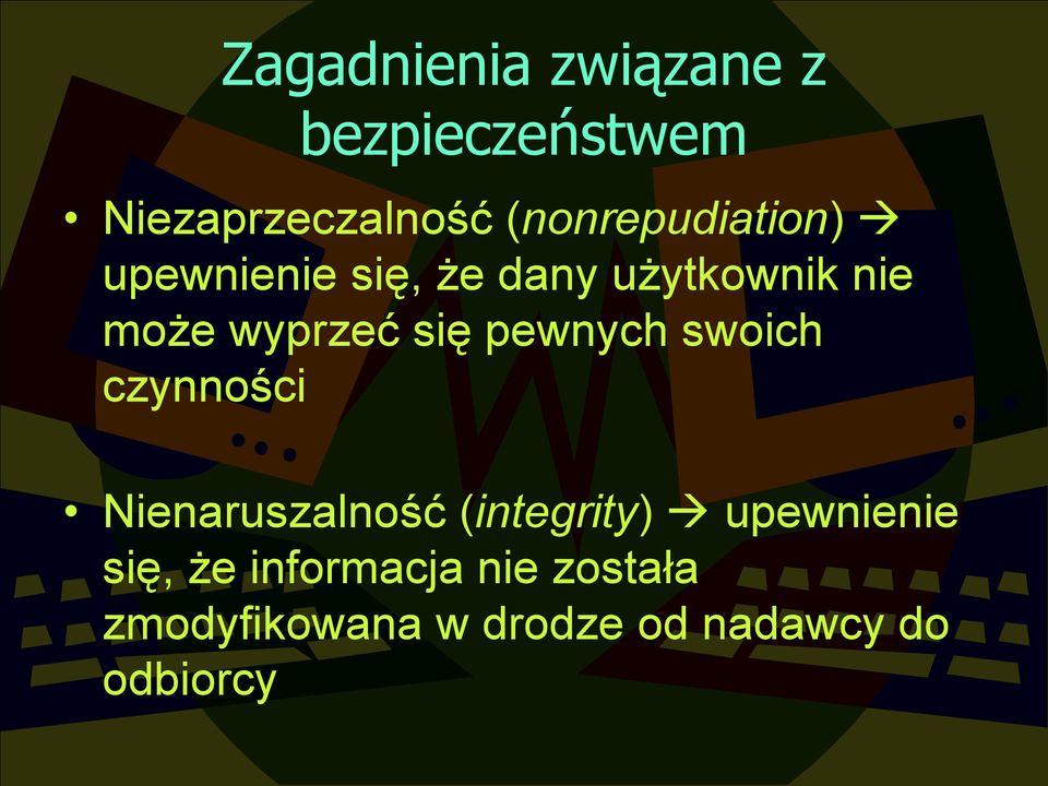 wyprzeć się pewnych swoich czynności Nienaruszalność (integrity)