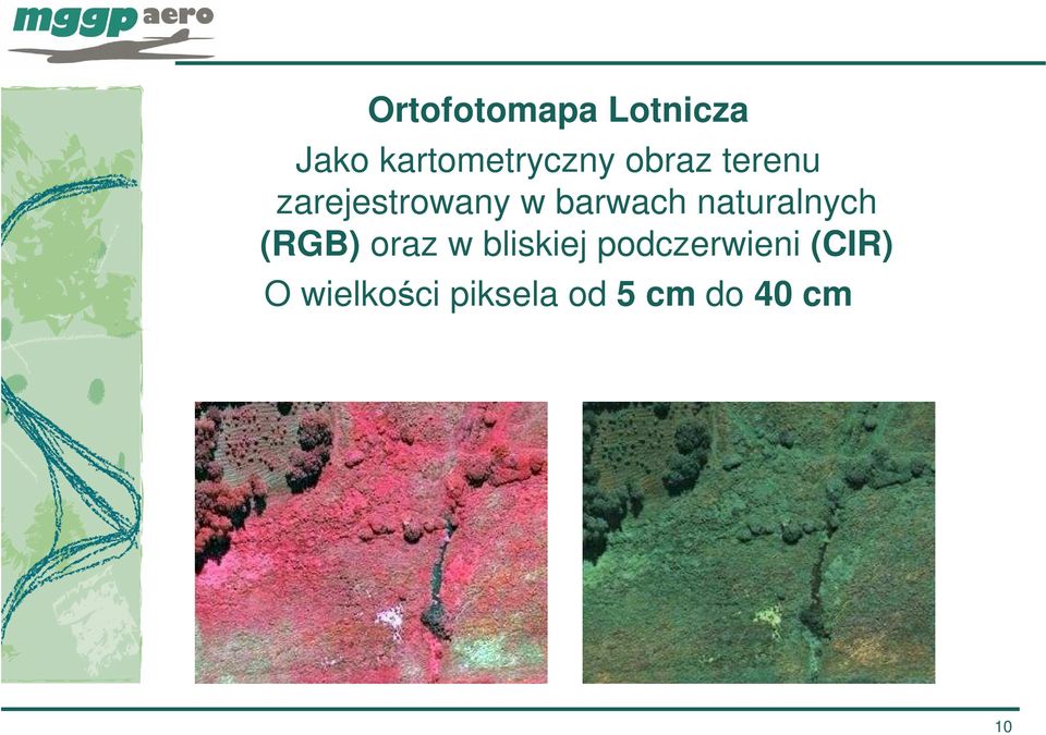 naturalnych (RGB) oraz w bliskiej