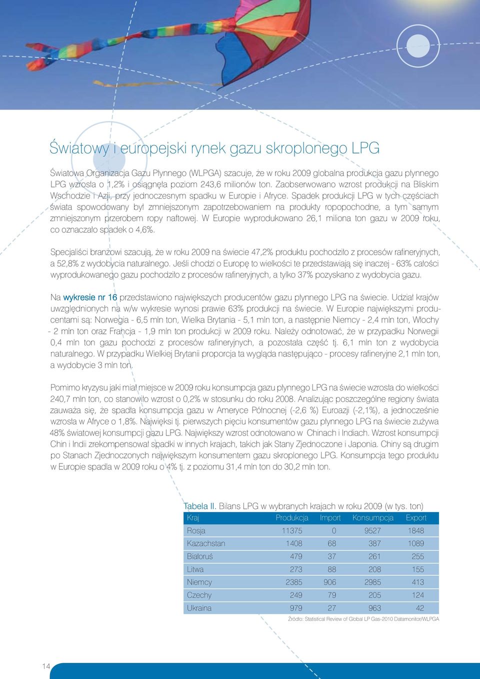 Spadek produkcji LPG w tych częściach świata spowodowany był zmniejszonym zapotrzebowaniem na produkty ropopochodne, a tym samym zmniejszonym przerobem ropy naftowej.